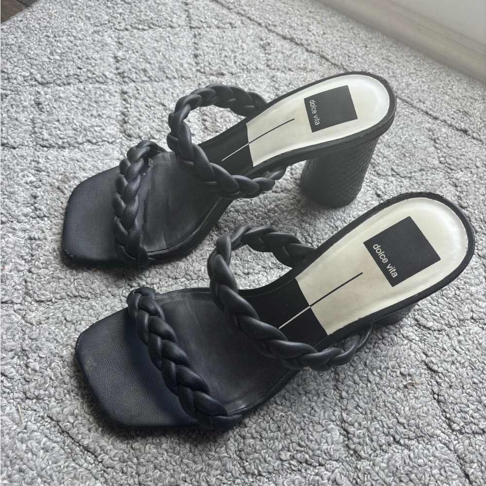 Dolce Vita Black Braided Heels